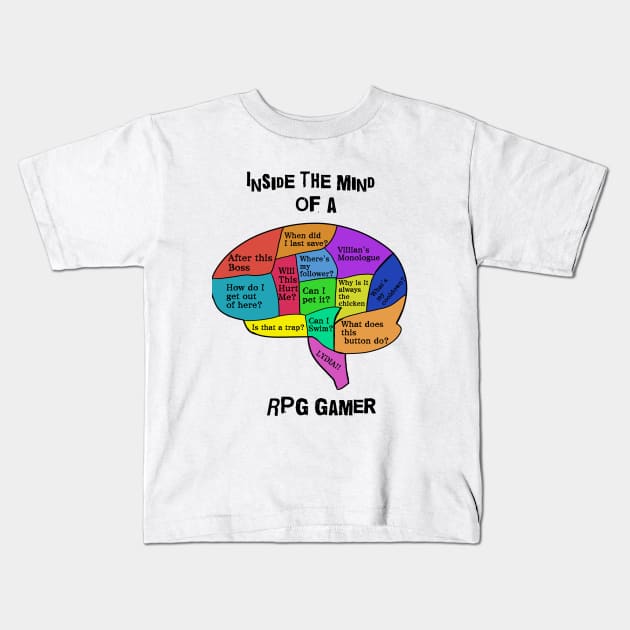 Inside the mind of an RPG games Colored Kids T-Shirt by Soulshine 